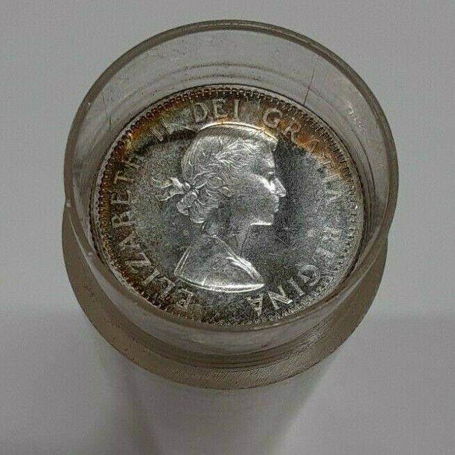 1957 Canada BU Roll Of 80% Silver 10 Cents 'Dimes'  50 Coins Total