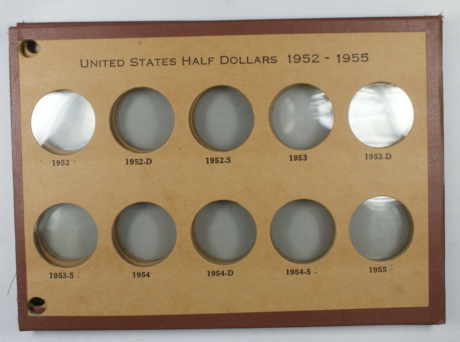 Empty Vintage National Coin Album Pages Half Dollar Set 1948-1961D