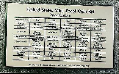 1996-S US Mint Proof Set 5 Gem Coins w/ Box & COA