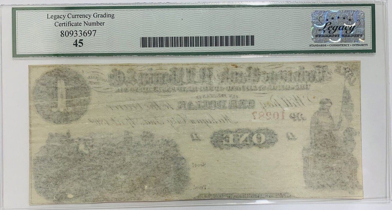 Exchange Bank Of AJ Perrin & CO Michigan City, IN $1 April 1862 Legacy EF 45