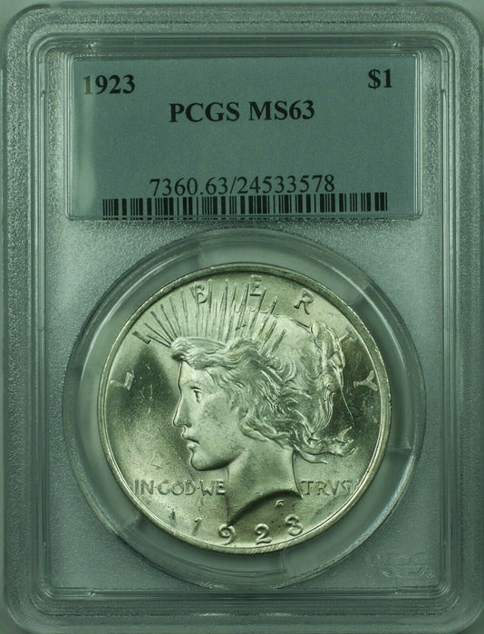 1923 Peace Silver Dollar $1 Coin PCGS MS-63 Looks Undergraded (36) H