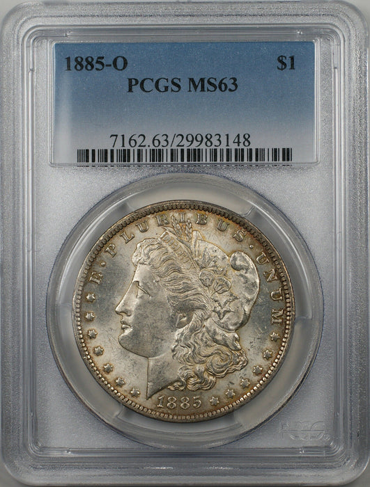 1885-O Morgan Silver Dollar $1 PCGS MS 63 Light Toning (BR-18 E)