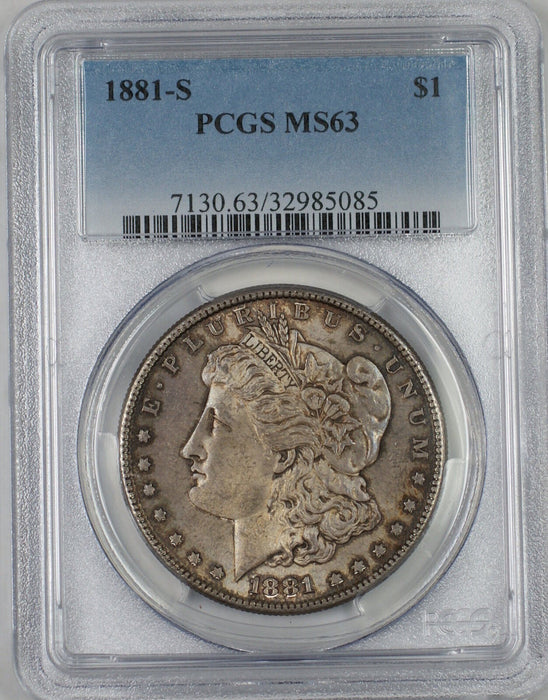 1881-S Morgan Silver Dollar $1 PCGS MS-63 Toned (Better Coin) (Ta)