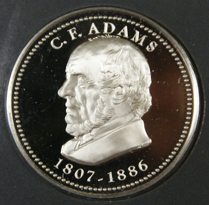 C.F. Adams Proof Silver Medal, By The Franklin Mint, Sterling Silver Medal