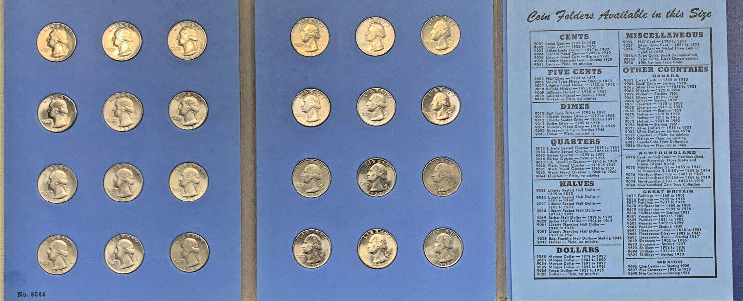 1980-1991 Washington Quarter Set BU/UNC, Whitman Coin Folder (D)