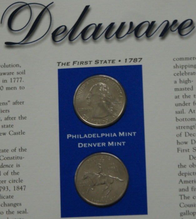 Delaware 1999 P&D Quarter for Anniversery of Statehood Bonus Stamp