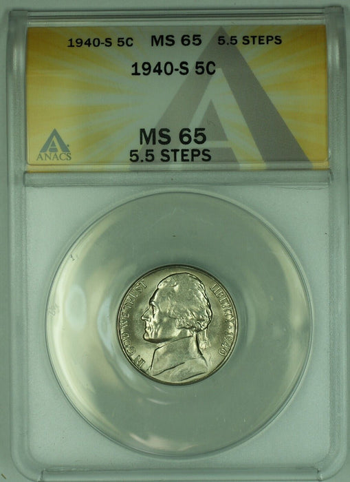 1940-S Jefferson Nickel 5C ANACS MS 65 5.5 Steps (51)