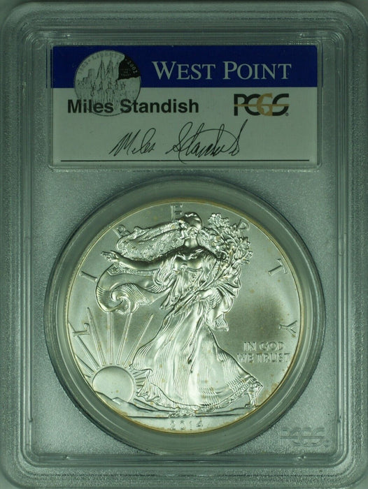 2014 American Silver Eagle PCGS MS-70 Struck @ West Point 1st Strike M Standish
