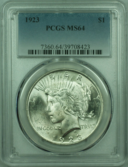 1923 Peace Silver Dollar $1 Coin PCGS MS-64 Better Coin (29) Q