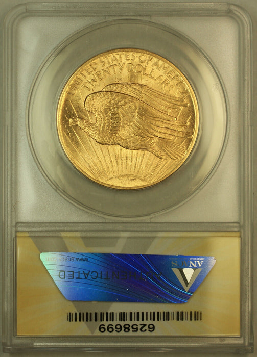 1908 No Motto St. Gaudens $20 Double Eagle Gold Coin ANACS MS-62