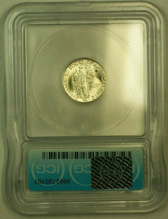 1943 Silver Mercury Dime 10c Coin ICG MS-65 I