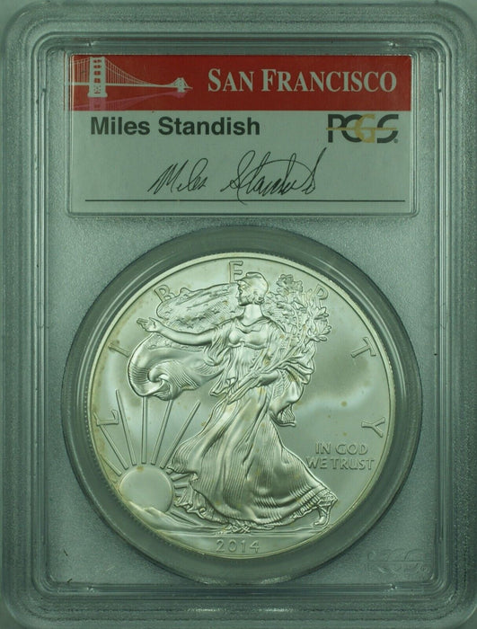 2014-S American Silver Eagle PCGS MS-70 Struck @ SF 1st Strike M Standish