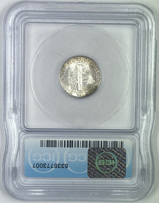 1945 Mercury Silver Dime 10c Coin Lightly Toned ICG MS 64 (54) C