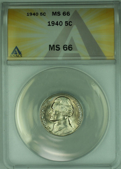1940 Jefferson Nickel 5C ANACS MS 66 (51)