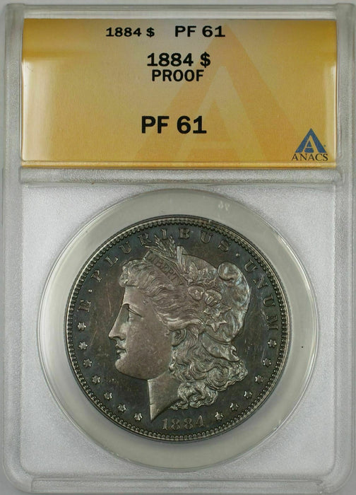 1884 Morgan Silver Dollar Coin $1 ANACS PF 61 Proof Better Quality