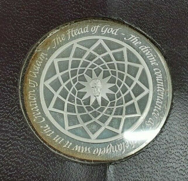 Franklin Mint Genius of Michelangelo PF .925 Silver Medal-The Head of God