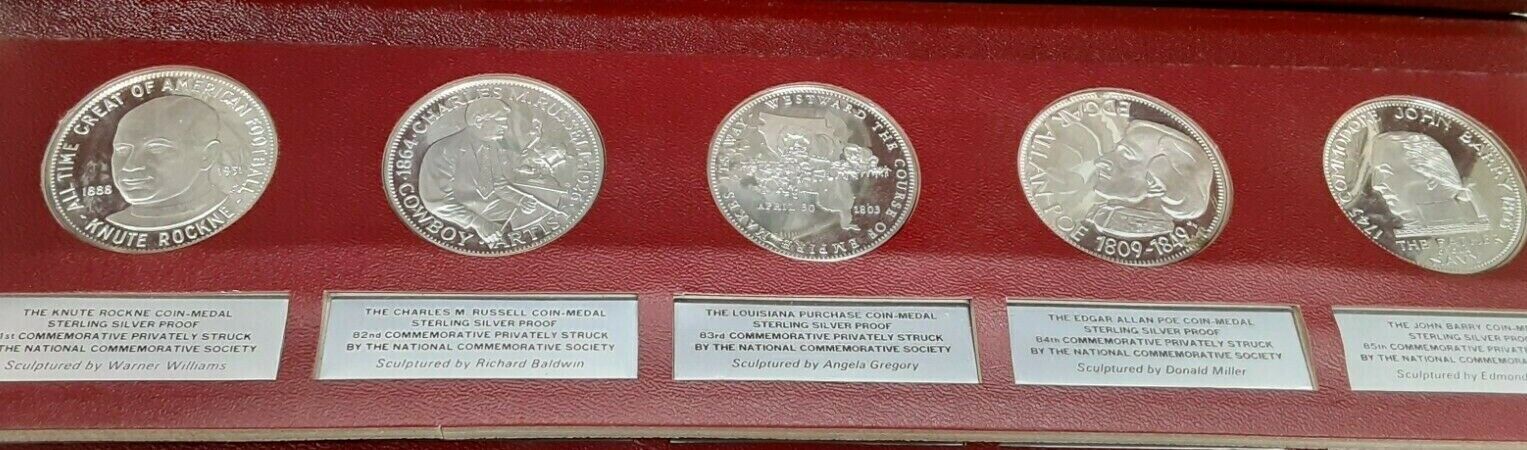 National Commemorative Society Series II Sterling Silver 50 Medal Set Proof