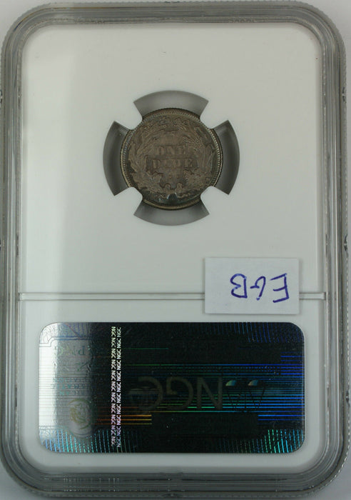 1875-CC Above Bow Seated Liberty Dime, NGC MS-63 Toned, *Gem BU Coin* EGB