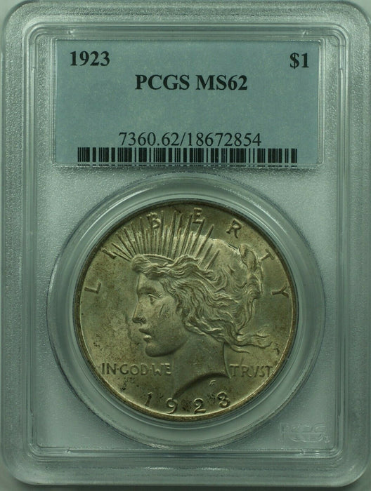 1923 Peace Silver Dollar $1 Coin PCGS MS-62 (36) B