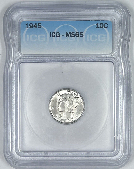 1945 Mercury Silver Dime 10c Coin ICG MS 65 (54) C