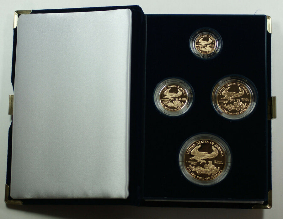 1989 American Eagle Gold Proof 4 Coin Set AGE in Box w/ COA