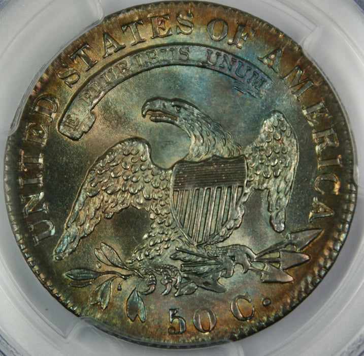 1832 Capped Bust Silver Half Dollar PCGS UNC GORGEOUS TONED GEM!!