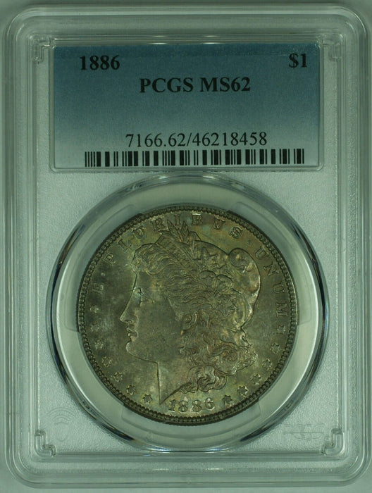 1886 Morgan Silver Dollar  PCGS MS-62 W/Toning  (25)