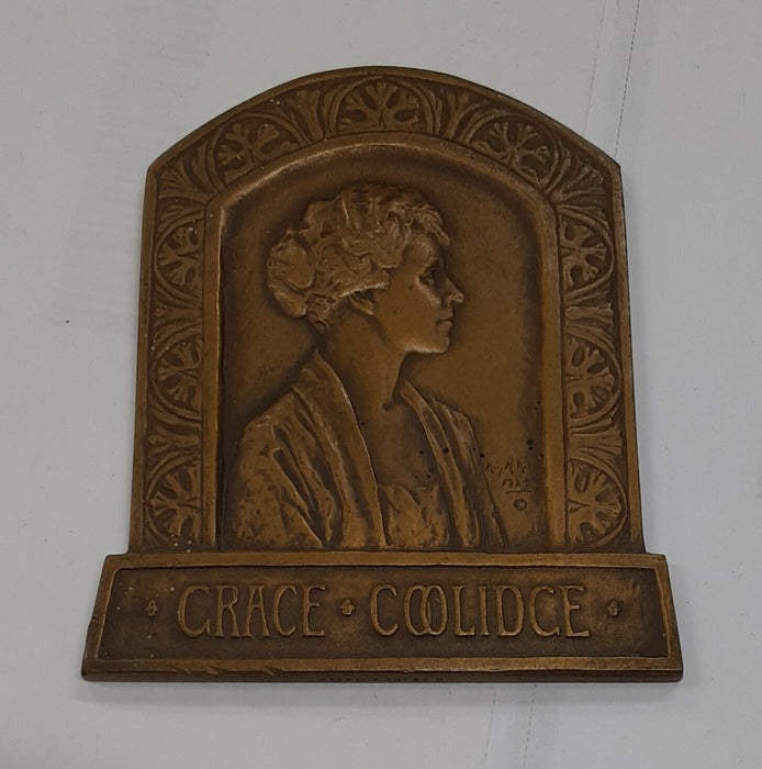 Grace Coolidge High Relief 2 5/8 X 3 Inch Bronze Medal 1924 by MACo