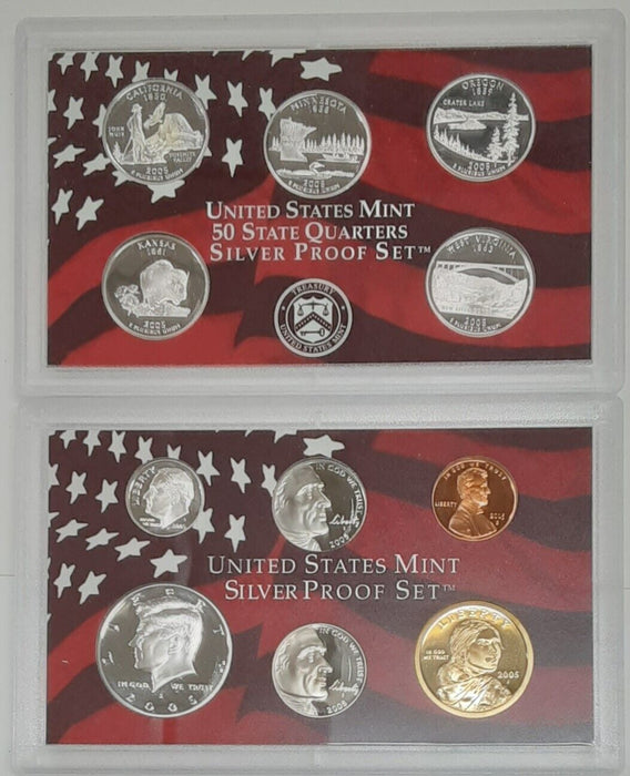2005-S US Mint Silver Proof Set - 11 Gem Coins In OGP w/Box & COA