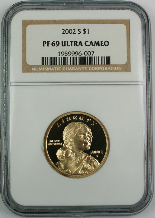 2002-S Proof Sacagawea Dollar $1, NGC PF-69 Ultra Cameo, Superb Coin