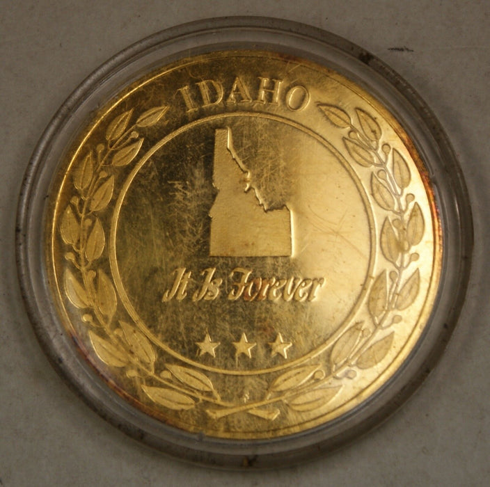 Gold Plated Sterling Silver Proof Medal Idaho