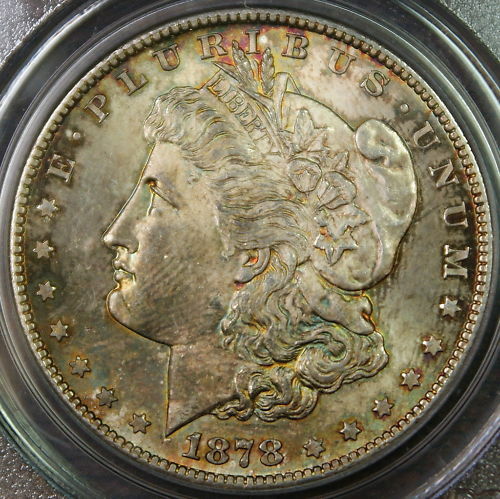 1878-S Morgan Silver Dollar Coin, PCGS MS-63 Toned