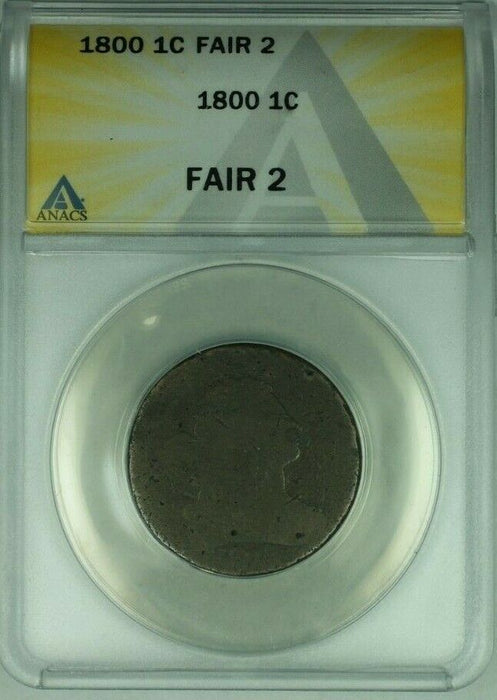 1800 Draped Bust Large Cent 1c Coin ANACS FAIR-2  (41)