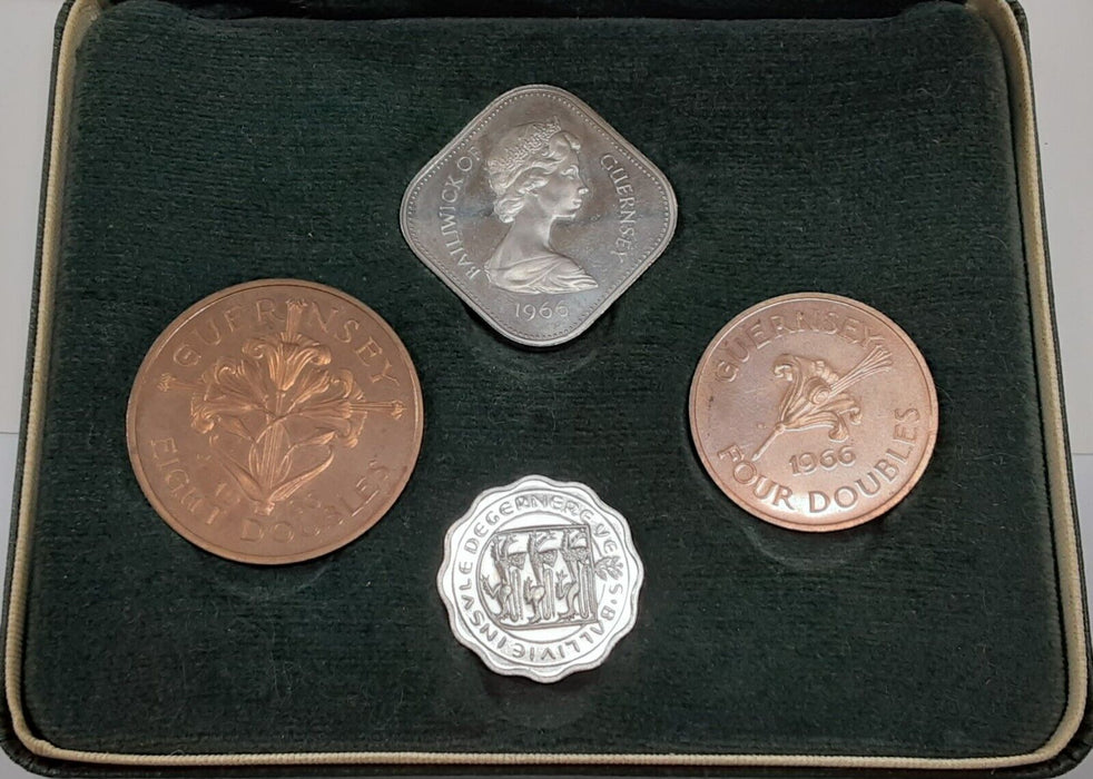 1966 Guernsey Brilliant Uncirculated 4 Coin Set (Royal Mint)