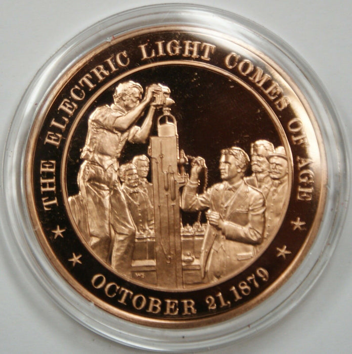 Bronze Proof Medal The Electric Light Comes of Age October 21 1879