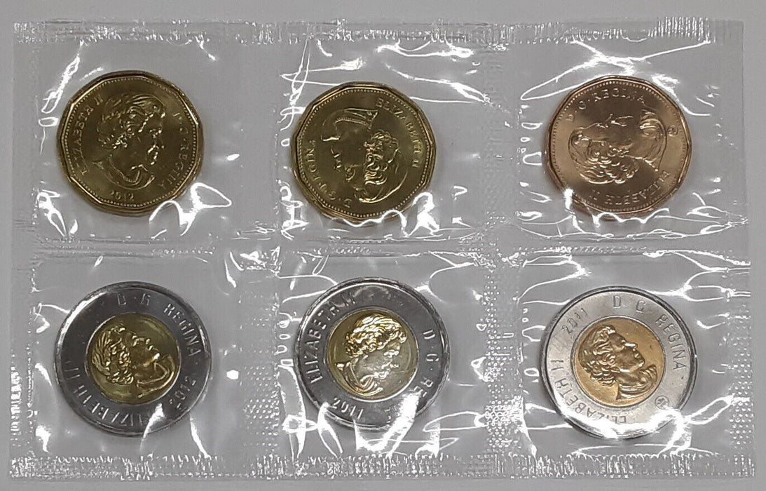 2011-12 Canada 6pc Coin & Token Set - $1 & $2 - in Original RCM Pkg w/COA