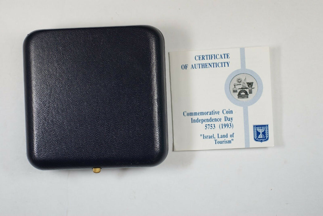 1993 Israel Sheqalim Independence Day 2 Coin Silver Proof & UNC Set w/ Box & COA