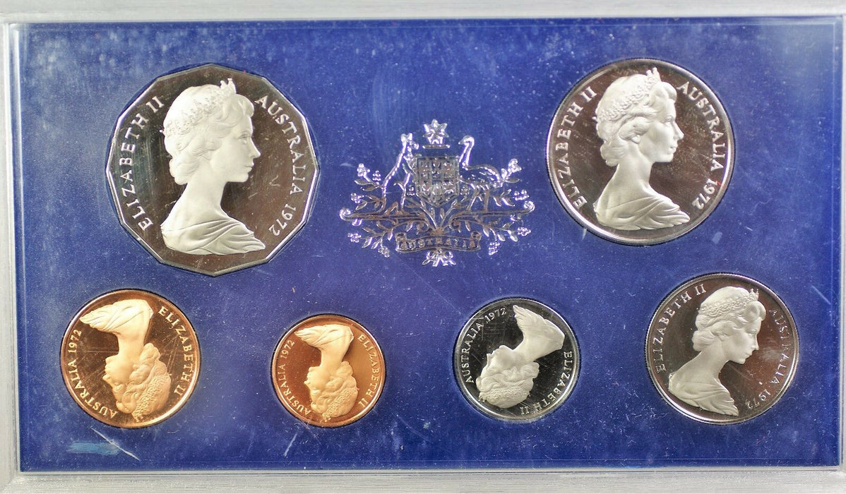 1972 Australian Proof Set 6 Gem Coins Scuffs on the Case