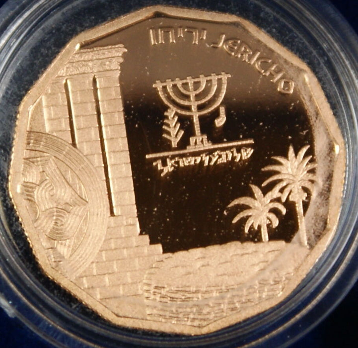 1987 Israel 1/4 Oz Jericho Gold Proof Coin, 5 New Sheqalim, Sites in Holy Land