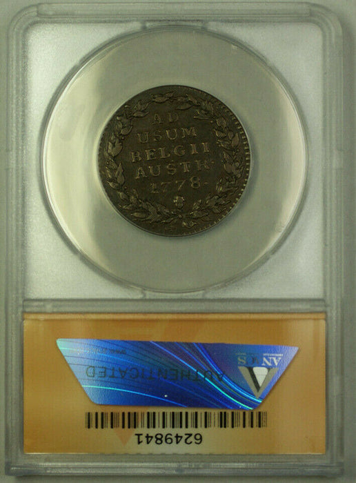 1778 Austrian Netherlands 2 Liards Coin ANACS EF-40