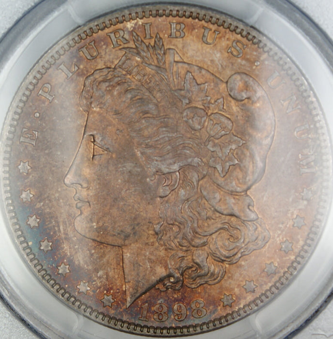 1898 Morgan Silver Dollar, PCGS MS-64, Bronze Toned, DGH