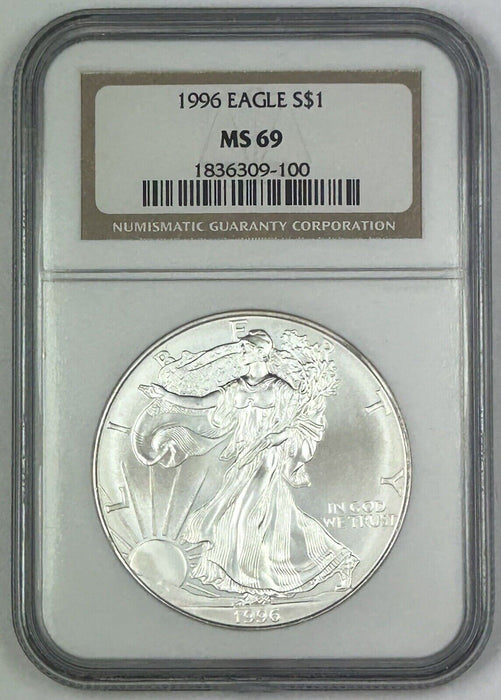 1996 American Silver $1 Eagle NGC MS 69 (X)