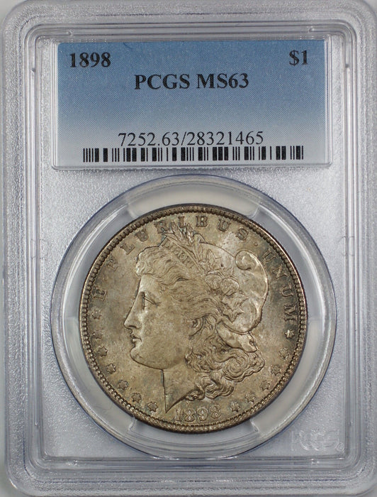 1898 Morgan Silver Dollar $1 PCGS MS-63 Toned (Better Coin) (4A)