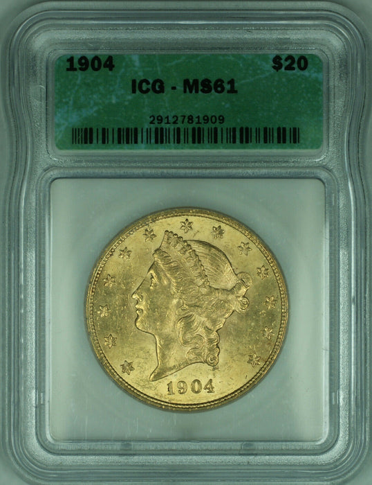 1904 Liberty Double Eagle $20 Gold Coin ICG MS-61 UNC (B)