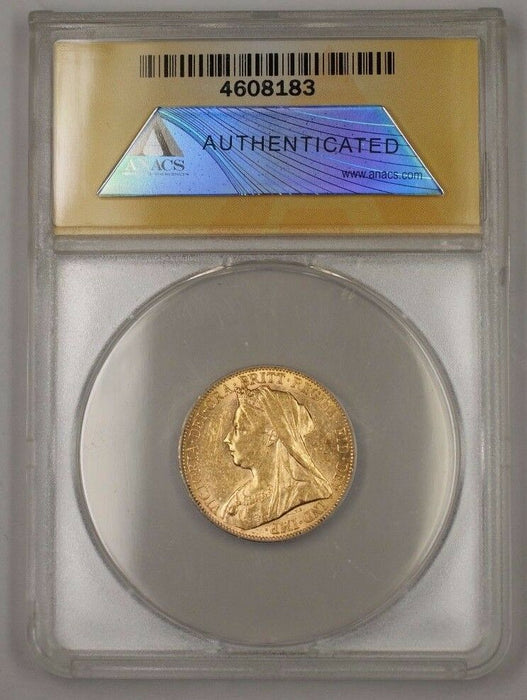 1900 Great Britain One Sovereign Gold Coin ANACS AU-50