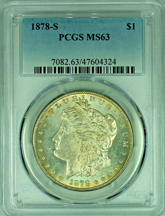 1878-S Morgan Silver Dollar Lightly Toned PCGS MS 63 47