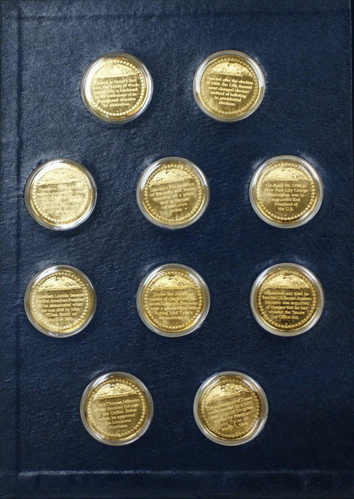 Medallic History of The US Presidency 100 Gold Plated Sterling Silver Medals