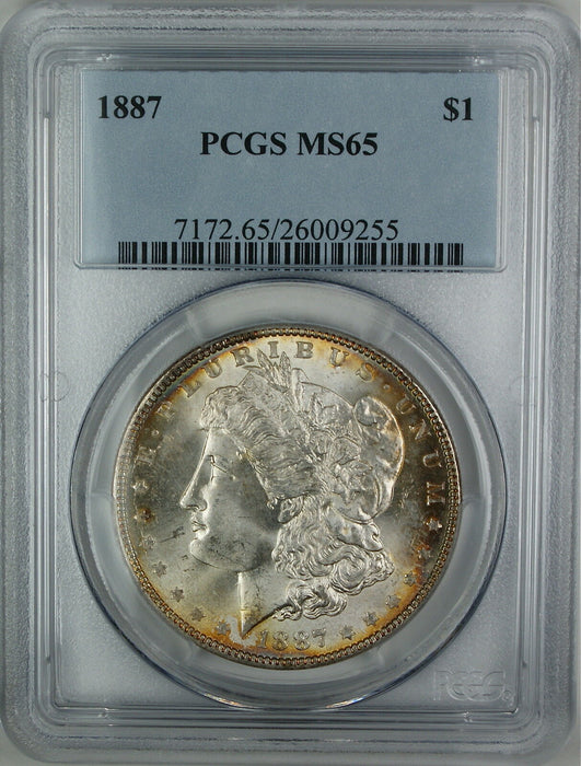 1887 Morgan Silver Dollar, PCGS MS-65, Lightly Toned, DGH