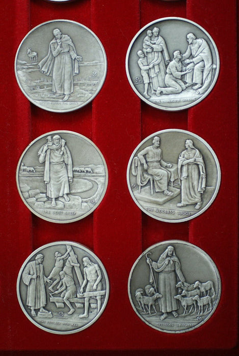 Complete Parables of Jesus Solid Sterling Silver 20 Medal Set Pietro Montana