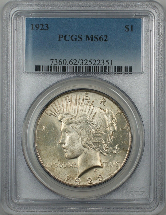 1923 Silver Peace Dollar $1 PCGS MS-62 5C